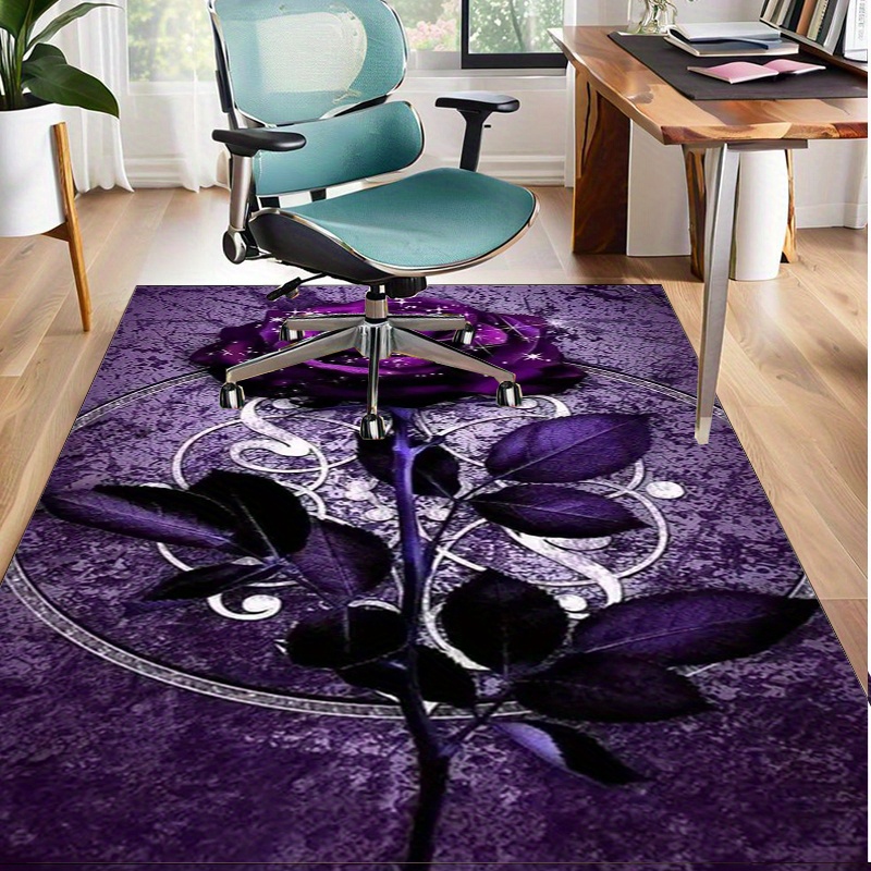Interior Design Luxury Living Room - سجادة أوراق أرجوانية لديكور المكتب الأنيق