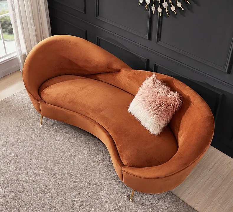 Interior Design Luxury Living Room - -أريكة قماشية فاخرة خفيفة ذات 3