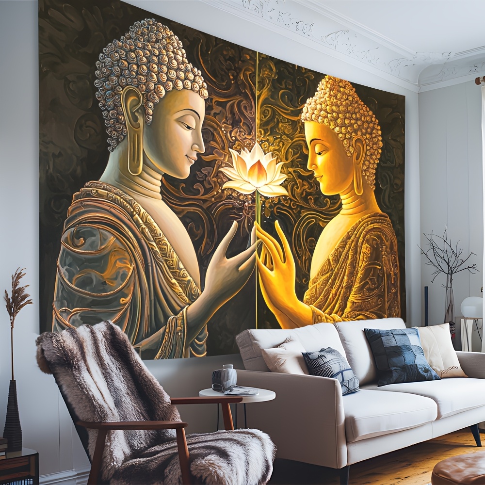 بوذا لوتس قماش مزخرف جداري ديك - مراجعة Interior Design Zen Style وسعره