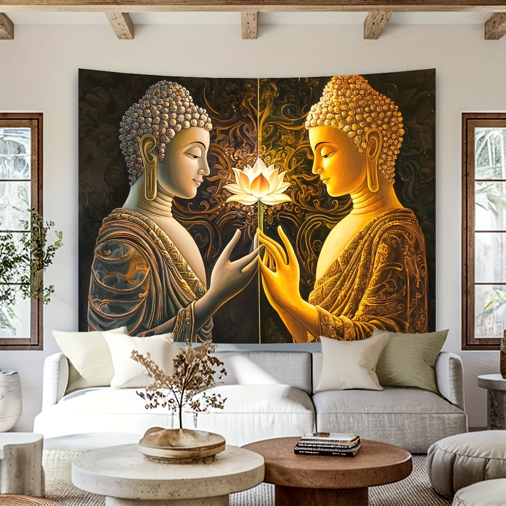 بوذا لوتس قماش مزخرف جداري ديك - مراجعة Interior Design Zen Style وسعره