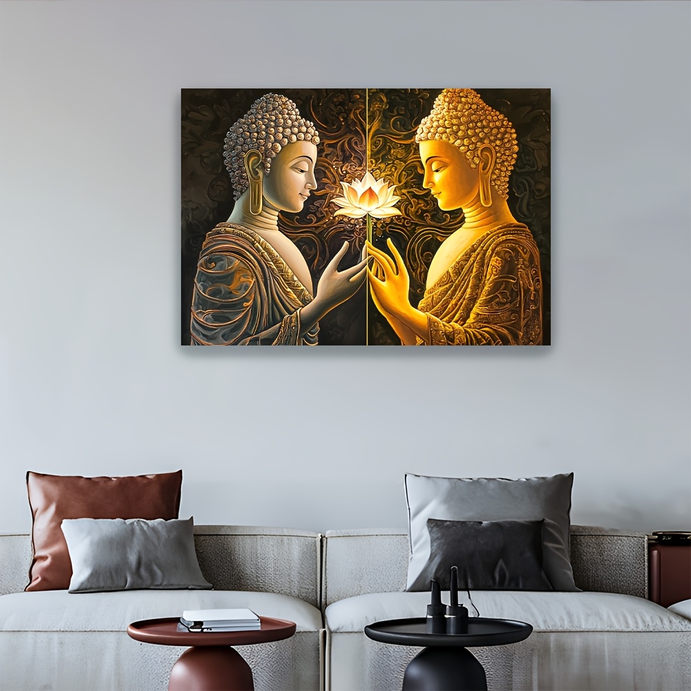 بوذا لوتس قماش مزخرف جداري ديك - مراجعة Interior Design Zen Style وسعره